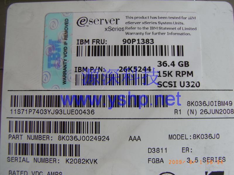 上海源深科技 上海 IBM 服务器硬盘 36G SCSI硬盘 36.4G 15K 90P1383 26K5244 高清图片