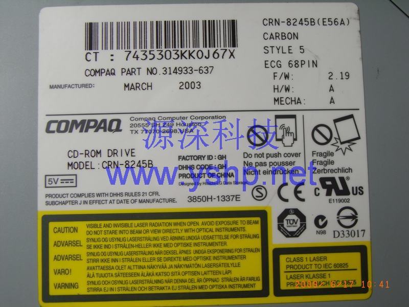 上海源深科技 上海 HP ProLiant DL360G3服务器光驱 HP DL360 G3 CD光驱 SCSI光驱 CD-ROM 314933-637 高清图片