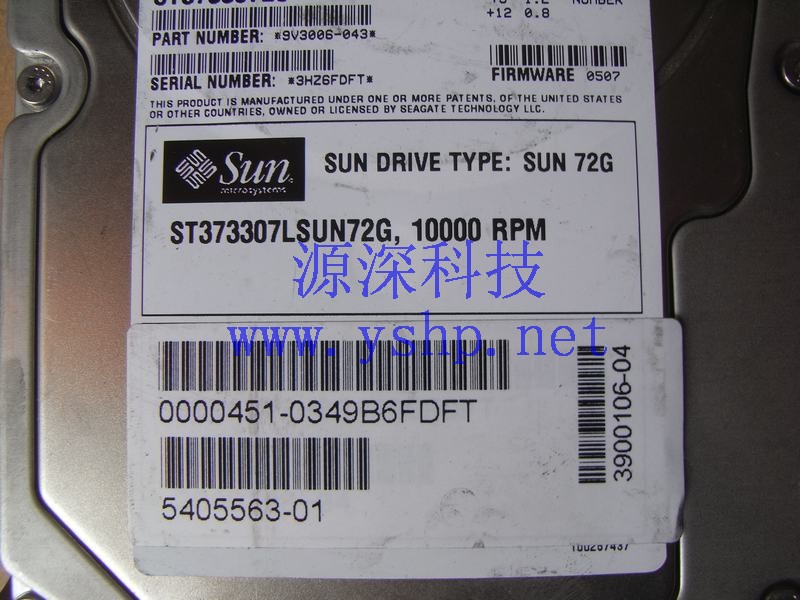 上海源深科技 上海 SUN V440服务器硬盘 73G SCSI硬盘 小型机 5405563-01 高清图片