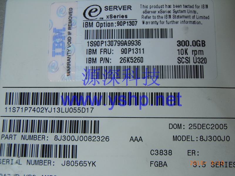上海源深科技 上海 IBM 服务器硬盘 300G SCSI 10K 硬盘 90P1311 26K5260 71P7402 高清图片