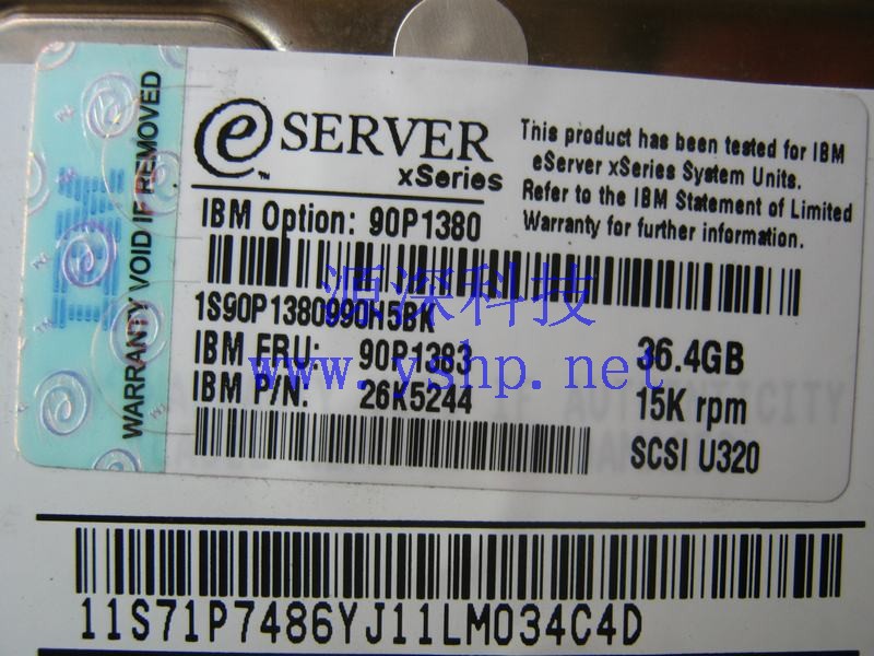 上海源深科技 上海 IBM 服务器 硬盘 36G 15K SCSI U320 90P1380 90P1383 26K5244 高清图片
