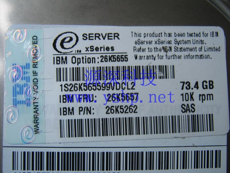 上海源深科技 上海 IBM 服务器硬盘 73G 73.4G SAS 10K 2.5 26K5657 26K5262 高清图片