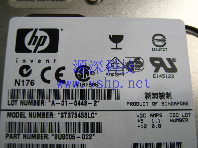 上海源深科技 上海 HP 原装 小型机 73G SCSI 硬盘 ST373453LC 9U8006-002 高清图片