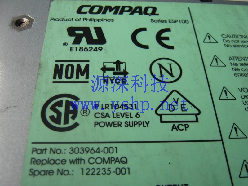 上海源深科技 上海 HP Compaq 原装 PL8000 PL8500 服务器 电源 303964-001 122235-001 高清图片