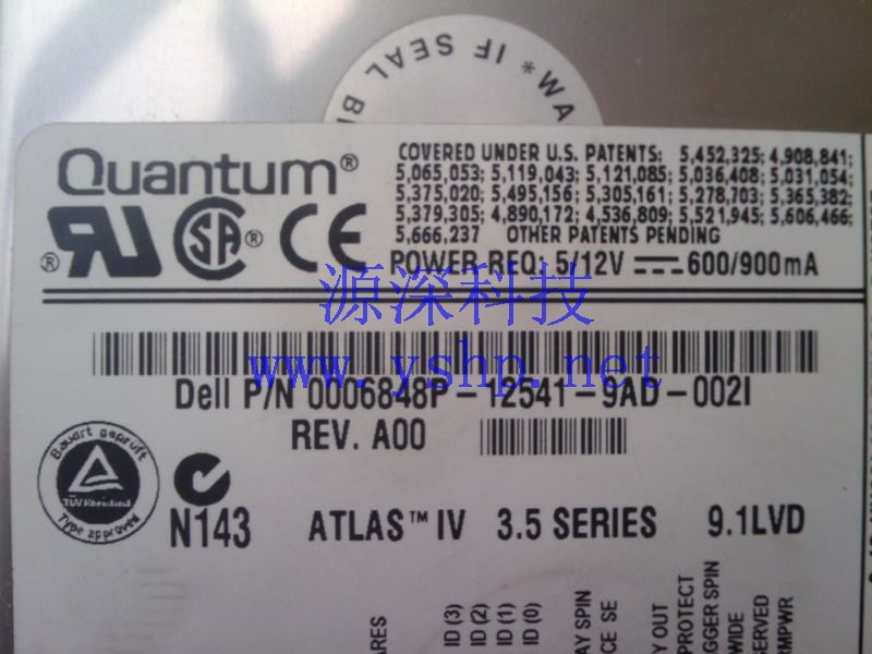 上海源深科技 上海 DELL 服务器 Quantum 9.1G 3.5 SCSI 68针 硬盘 6848P  高清图片