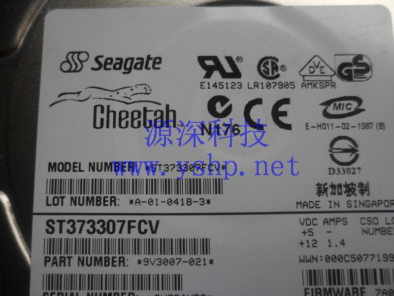 上海源深科技 上海 EMC 存储 73G 10K FC光纤硬盘 ST37330FCV 9V3007-021 005048443 高清图片