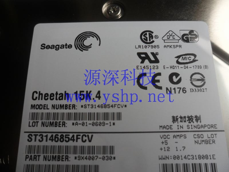 上海源深科技 上海 EMC 存储 146G 15K.4 FC光纤硬盘 ST3146854FCV 9X4007-030 005048602 高清图片