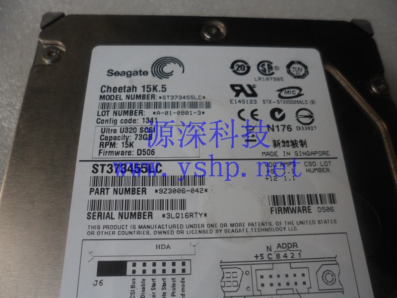 上海源深科技 上海 DELL 原装 73G SCSI 服务器 15K.5 硬盘 ST373455LC YK582 高清图片