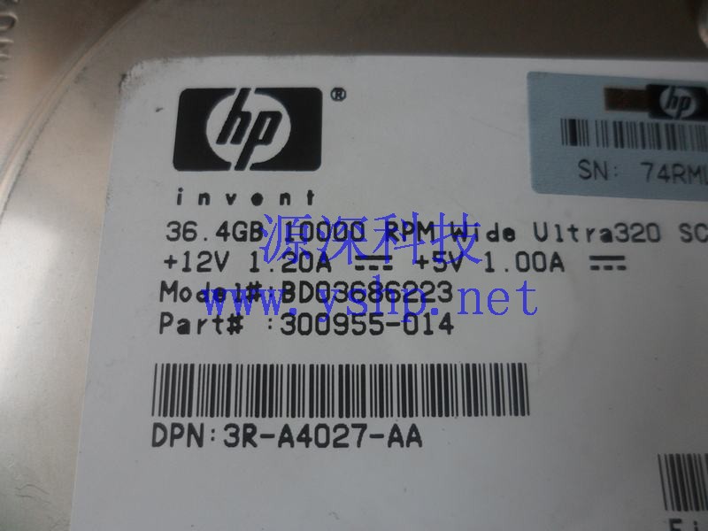 上海源深科技 上海 HP 原装 ML570G2 服务器SCSI硬盘 36G 36.4 10K 300955-014 高清图片