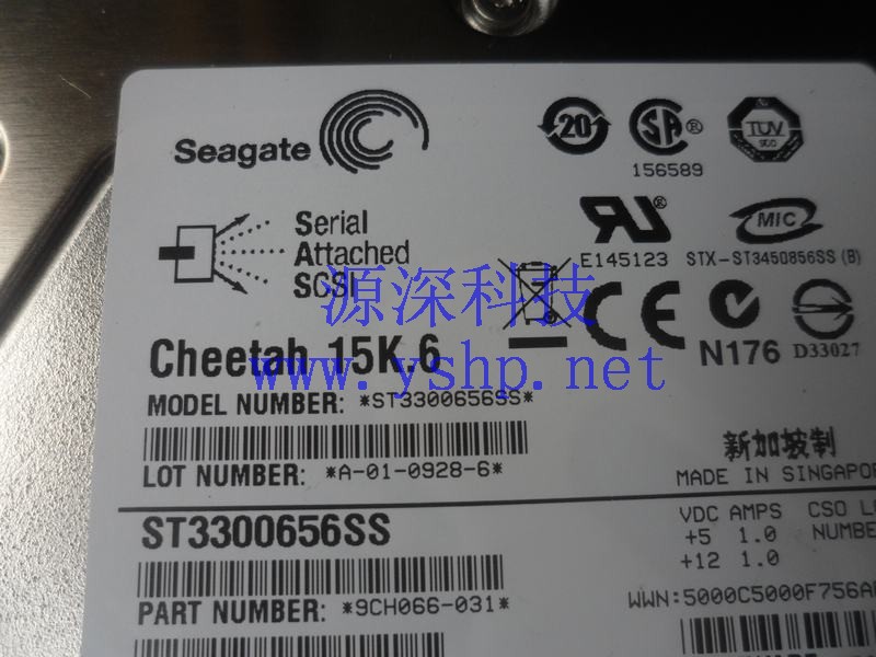 上海源深科技 上海 DELL EqualLogic SAS 300G 15K.6 3.5硬盘 ST3300656SS 9CH066-031 高清图片