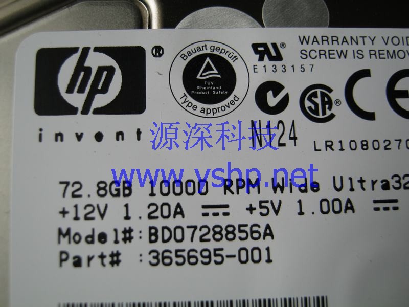上海源深科技 上海 HP 原装 服务器 72g 72.8G SCSI硬盘 365695-001 高清图片