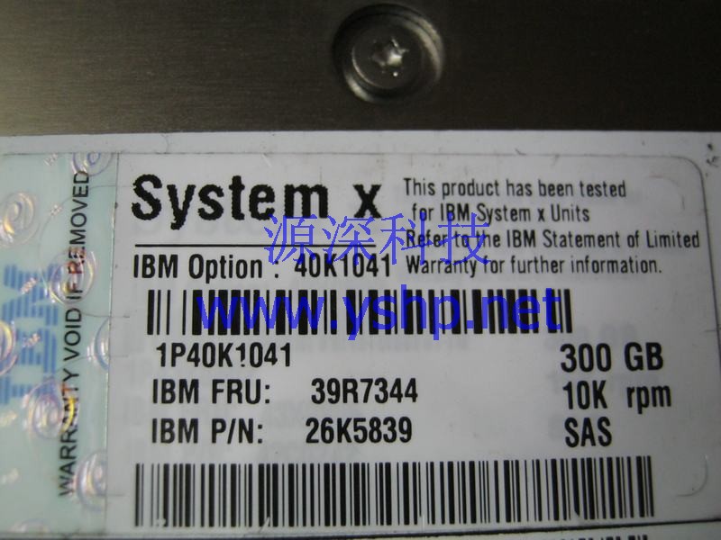 上海源深科技 上海 IBM 服务器 300G SAS硬盘 39R7344 26K5839 40K1041 高清图片