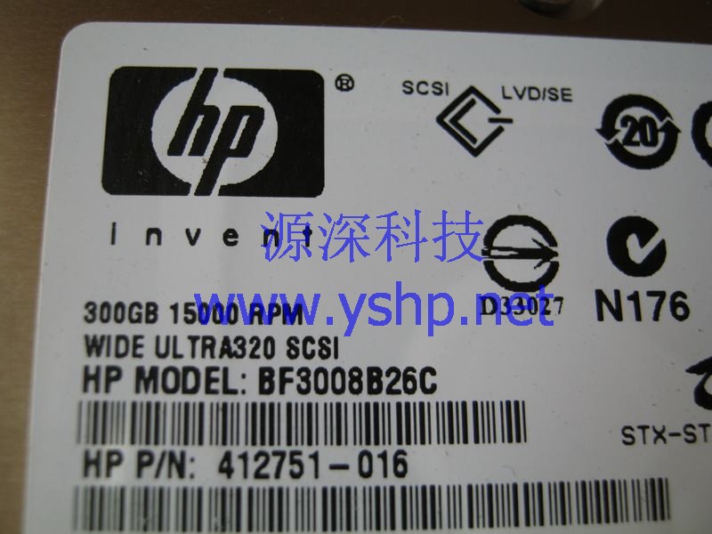 上海源深科技 上海 HP 服务器 存储 300G 15K SCSI 硬盘 BF3008B26C 412751-016 351126-001 高清图片