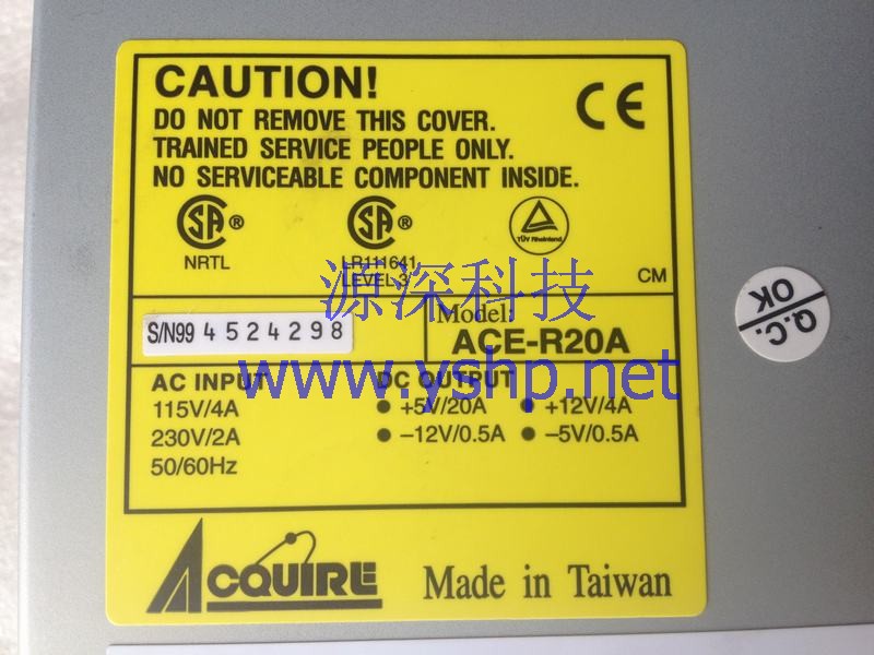 上海源深科技 上海 ACE-R20A 热插拔 工控机 专用工业电源 高清图片