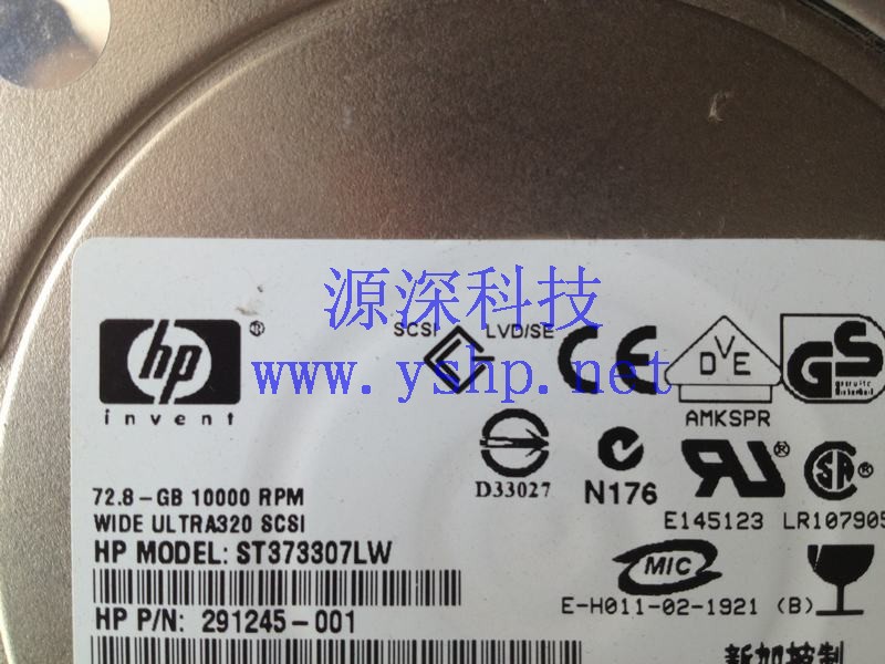 上海源深科技 上海 HP 72.8G 10K SCSI 68针 硬盘 ST373307LW 291245-001 高清图片
