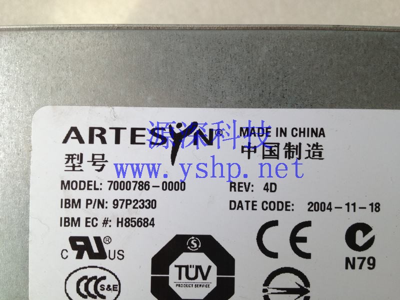 上海源深科技 上海 IBM AS400 Power5 P520 P52A 小型机 电源 7000786-0000 97P2330 高清图片