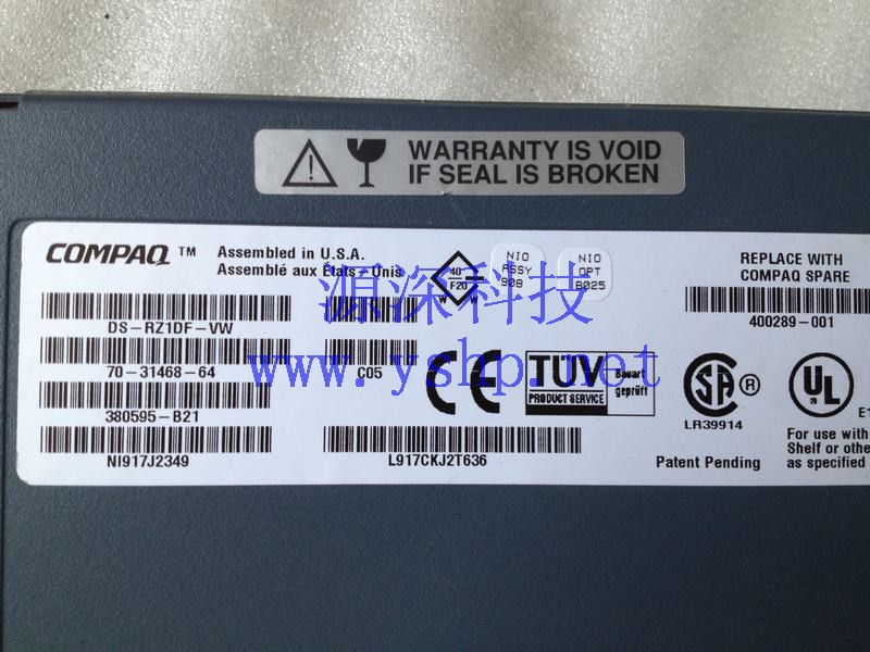 上海源深科技 上海 HP COMPAQ DS20 硬盘 9.1G DS-RZ1DF-VW 400289-001 380595-B21 高清图片