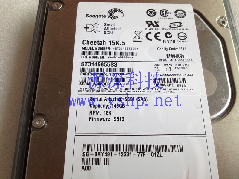 上海源深科技 上海 DELL 服务器 ST3146855SS 15K.5 SAS硬盘 3.5 RY491 高清图片