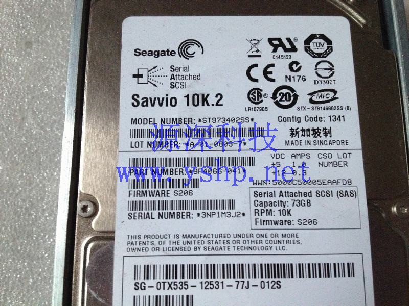 上海源深科技 上海 DELL PowerEdge服务器硬盘 Savvio 10K.2 72G SAS 2.5 TX535 高清图片