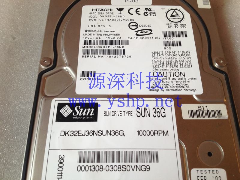 上海源深科技 上海 SUN StorEDGE 36G SCSI存储硬盘 5404520-01 DK32EJ36NSUN36G 高清图片