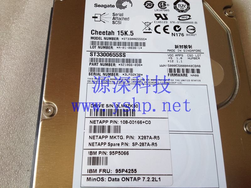 上海源深科技 上海 IBM System Storage N3600存储硬盘 300G FC硬盘 ST3300655SS 95P5066 95P4255 高清图片
