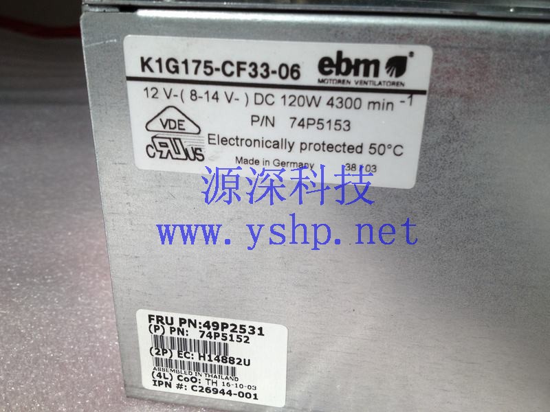 上海源深科技 上海 IBM HS20刀片服务器 机箱风扇 49P2531 74P5152 K1G175-CF33-06 高清图片
