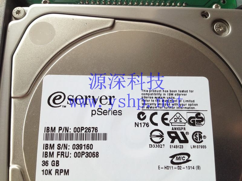 上海源深科技 上海 IBM 小型机 36G 10K SCSI硬盘 00P2676 00P3068 高清图片