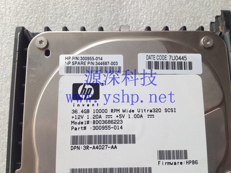 上海源深科技 上海 HP ML150 G1 服务器SCSI硬盘 36G 300955-014 344687-003 BD03686223 高清图片