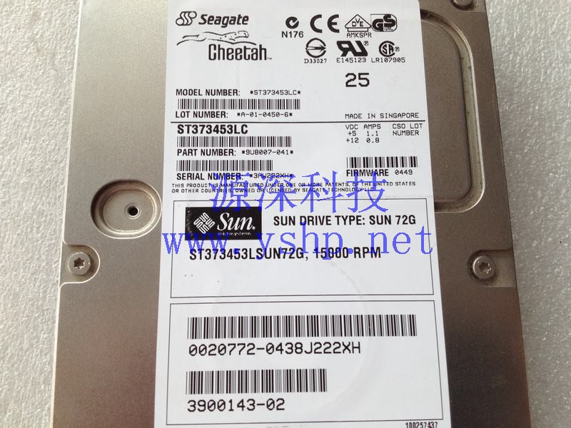 上海源深科技 上海 SUN 72G 15K SCSI硬盘 ST373453LSUN72G ST373453LC 3900143-02 540-5924-01 高清图片