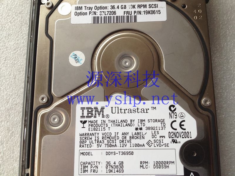 上海源深科技 上海 IBM 36.4G 10K SCSI硬盘 37L7206 19K0615 DDYS-T36950 07N3830 高清图片