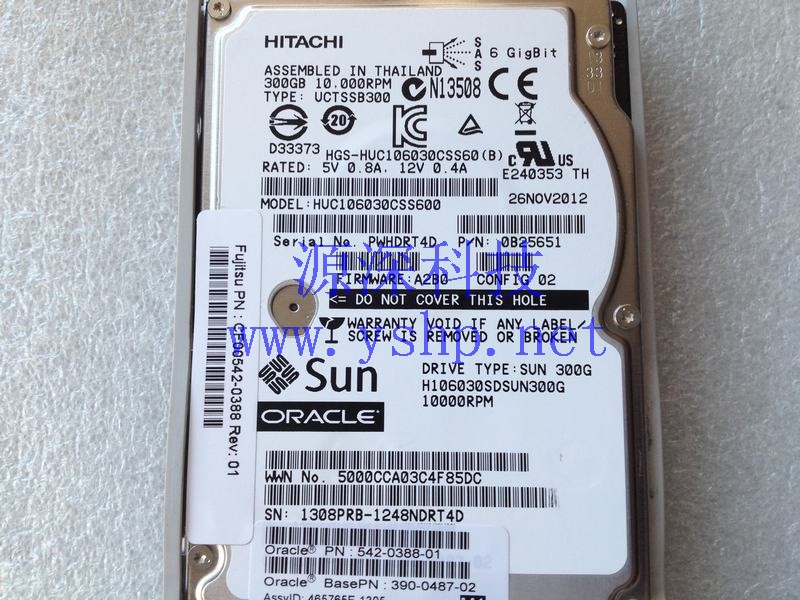上海源深科技 上海 ORACLE SUN 300G 6GB 2.5寸SAS硬盘 HUC106030CSS600 H106030SDSUN300G 高清图片