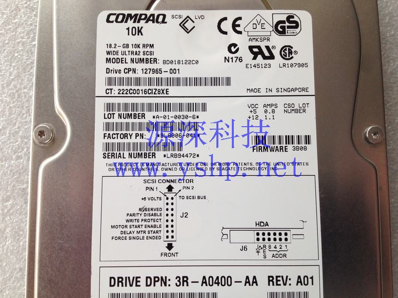 上海源深科技 上海 COMPAQ 18G SCSI服务器硬盘 18.2G 127965-001 3R-A0400-AA 高清图片