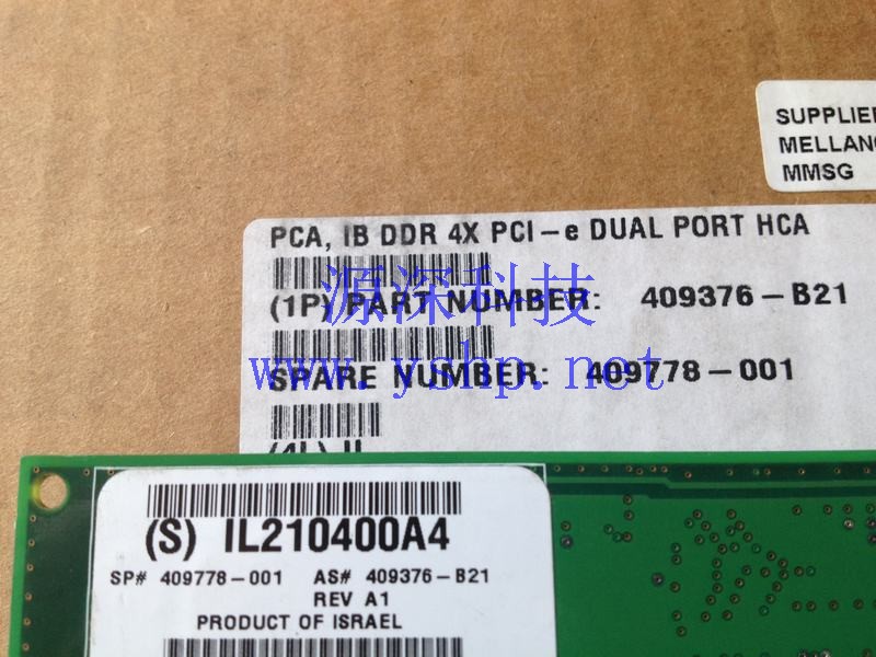 上海源深科技 上海 全新盒装 HP PCI IB DDR 4X PCI-E DUAL PORT HCA 409376-B21 409778-001 高清图片