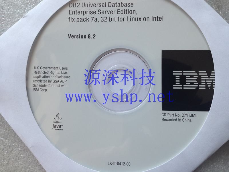 上海源深科技 IBM DB2 Universal Database Enterprise Server Edition fix pack 7a, 32 bit for Linux on Intel Version 8.2 c71tjml lk4t-041 高清图片