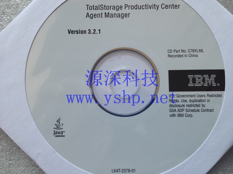 上海源深科技 IBM Totalstorage productivity center agent manager version 3.2.1 c76xlml lk4t-2378-01 高清图片