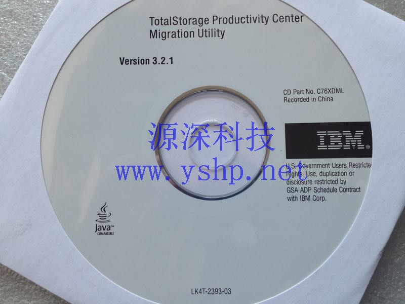 上海源深科技 IBM Totalstorage productivity center migration utility version 3.2.1 c76xdml lk4t-2393-03 高清图片