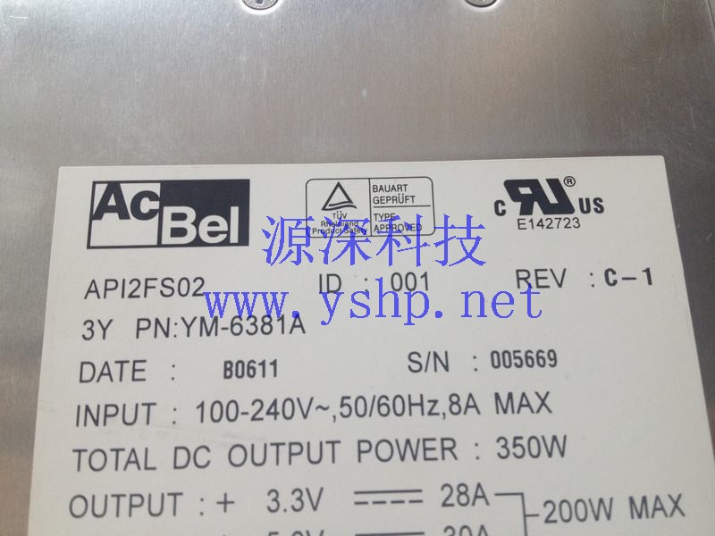 上海源深科技 上海 服务器 存储电源 ACBEL API2FS02 REV C-1 3Y YM-6381A 高清图片