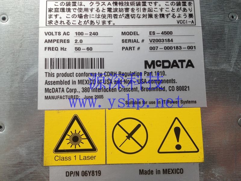 上海源深科技 上海 MCDATA SPHEREON 4500 ES-4500 6Y819 4GB FCSAN光纤交换机 高清图片