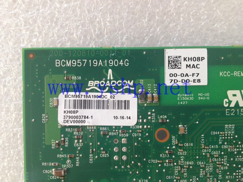 上海源深科技 上海 DELL PCI-E 服务器 4口千兆网卡 KH08P BCM95719 高清图片