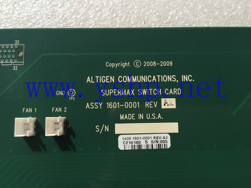 上海源深科技 ALTIGEN MAX4000 SUPERMAX SWITCH CARD 1601-0001 2601-0001 REV A2 高清图片