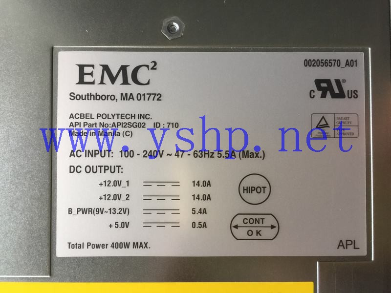 上海源深科技 上海 DELL EMC CX300存储电源 K4007 118032322 API2SG02 高清图片