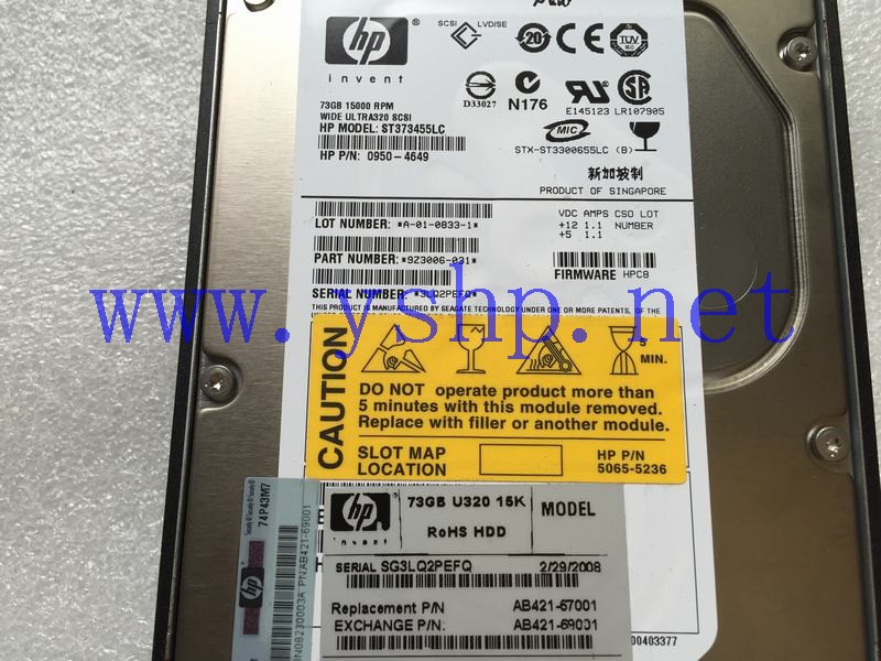 上海源深科技 上海 HP RP4410 硬盘 73G 15K SCSI AB421-67001 AB421-69001 高清图片