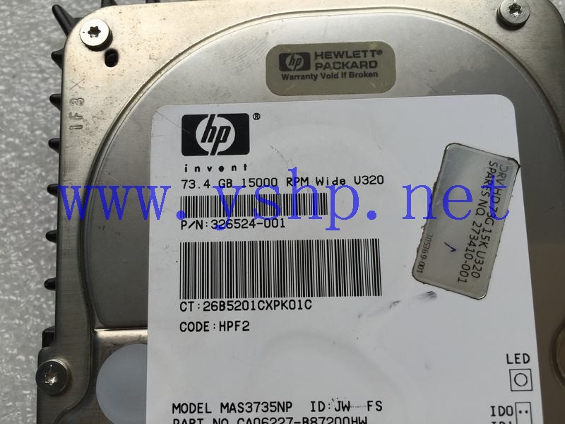 上海源深科技 HP 73.4G 15000RPM SCSI 15K 68针硬盘 326524-001 273410-001 高清图片