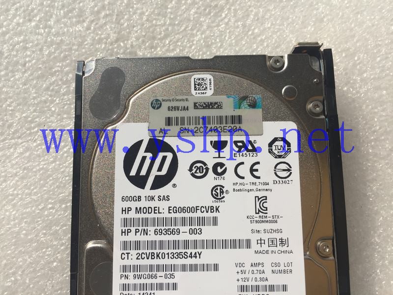 上海源深科技 上海 HP 2.5 600GB SAS 10K硬盘 653957-001 693569-003 652566-003 高清图片