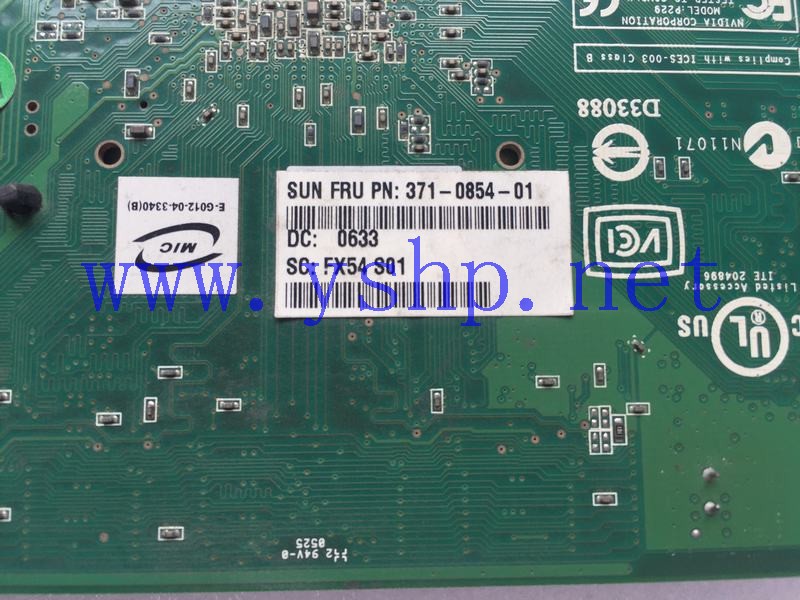 上海源深科技 SUN 工作站专用显卡 PCI-E 371-0854-01 FX54S01  高清图片