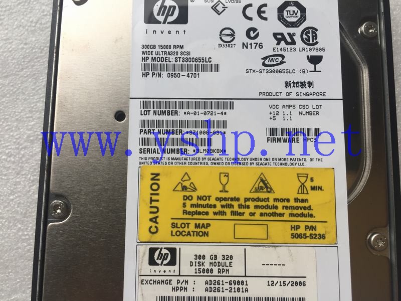 上海源深科技 HP 小型机硬盘 300G U320 15K ST3300655LC 0950-4701 AD261-69001 AD261-2101A AD261A 高清图片