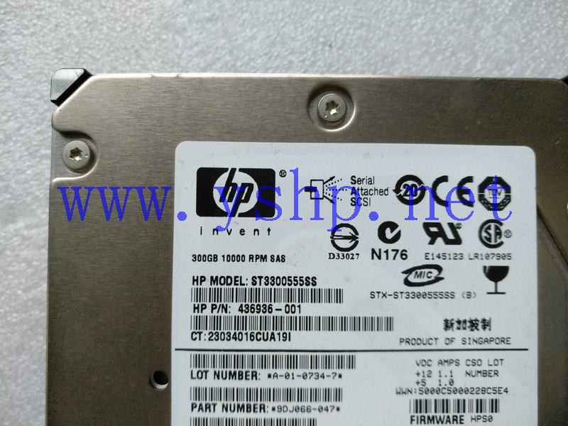 上海源深科技 HP 工作站 300G 10K SAS硬盘 ST3300555SS 10K 436936-001 434611-001 高清图片