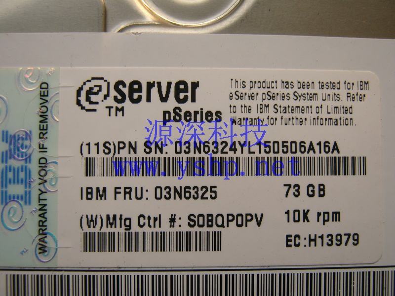 上海源深科技 Shanghai   IBM  original  pSeries 73G 10K 阵列柜  Storage   SCSI Hard disk   03N6325 03N6324 高清图片