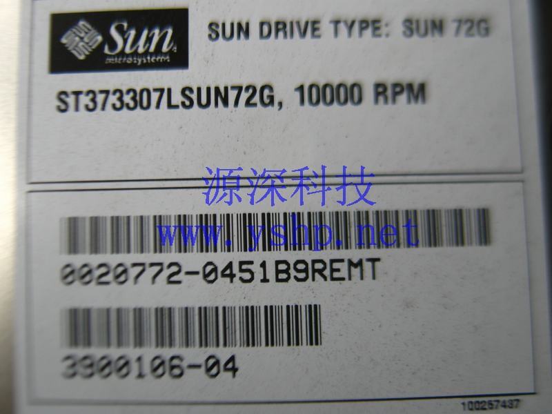 上海源深科技 Shanghai   SUN  original  X5263A 72G SCSI  Server  Hard disk   ST373307LSUN72G 高清图片