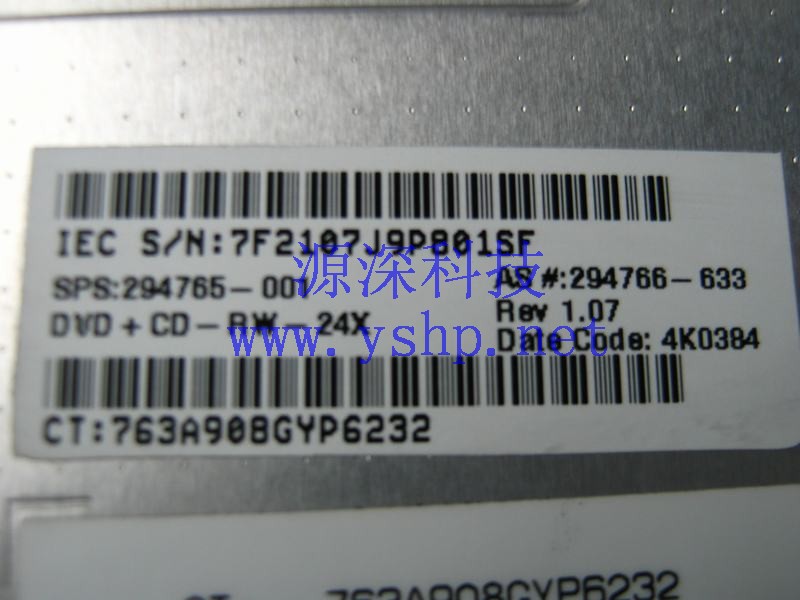 上海源深科技 Shanghai   HP  original   Server 康宝 Optical Drive CDRW DVD-ROM 294766-633 GCC-424ON 294765-001 高清图片